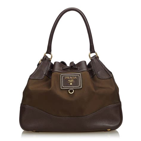 prada purse brown leather|prada nylon shoulder bag price.